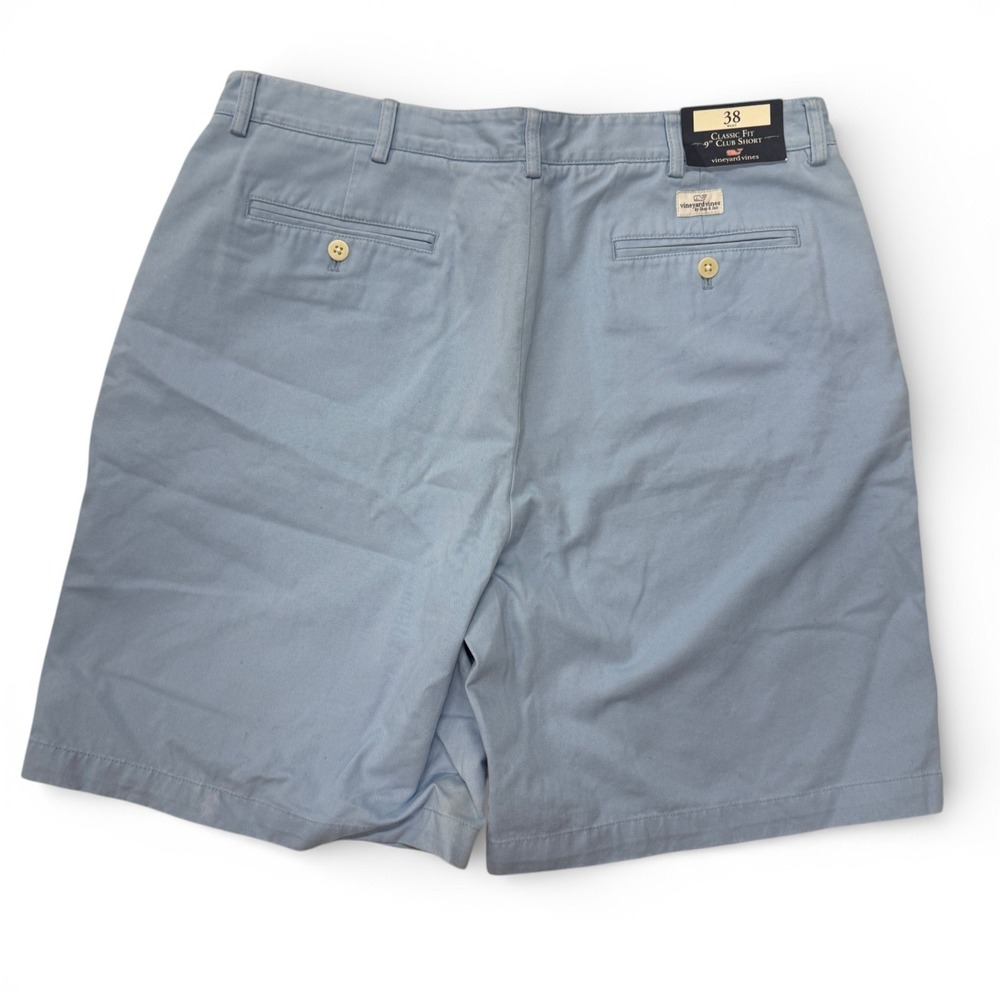 Vineyard Vines Mens 38 9 Inch Club Shorts Light Blue Cotton Twill NWT Chino Golf - Picture 2 of 10